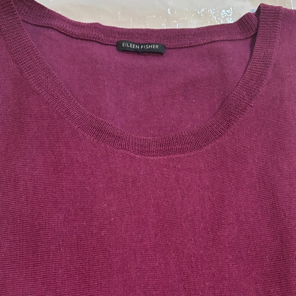 Eileen Fisher Rich Purple Knit Top